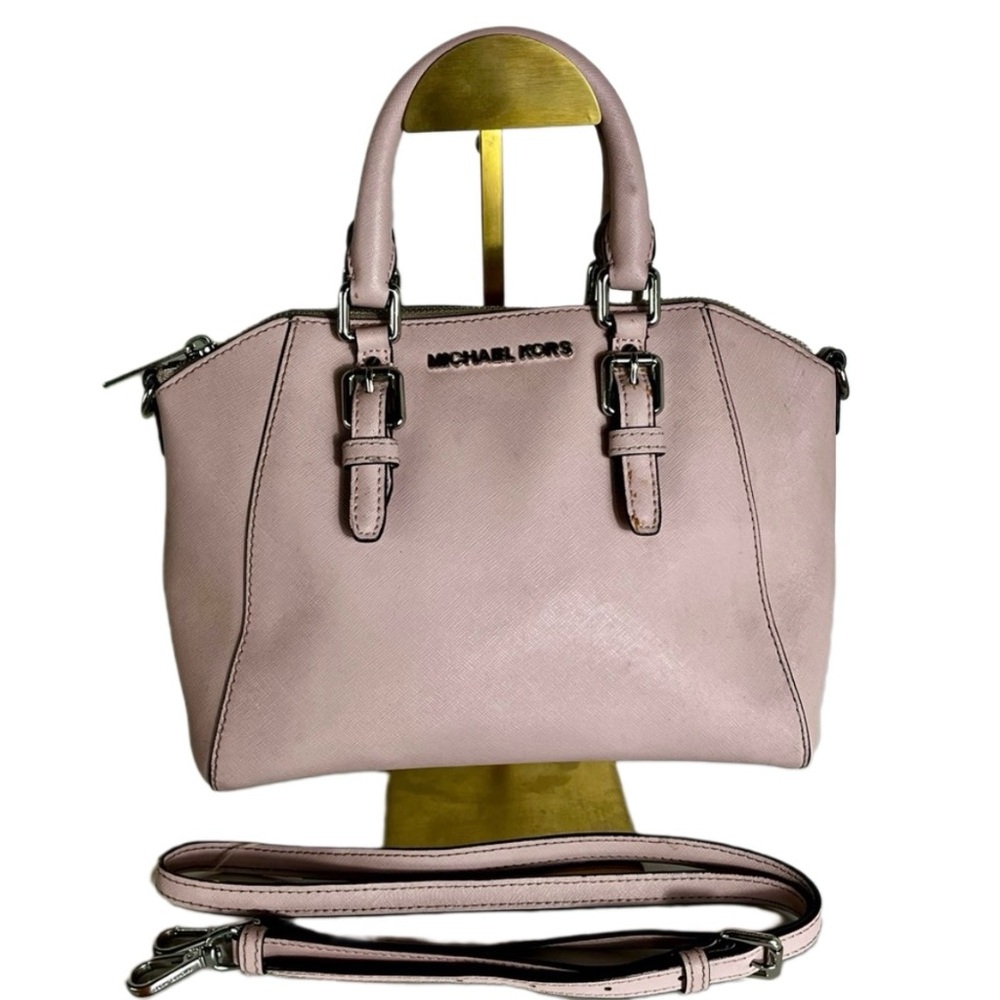Michael Kors Ciera Medium Satchel Crossbody Bag Pink Sophisticated Quiet Luxury